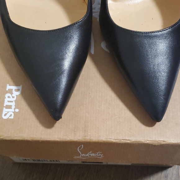 Authentic Christian Louboutin Decollete 554 100 Black Red bottom Heels Size 9 - Picture 3 of 10
